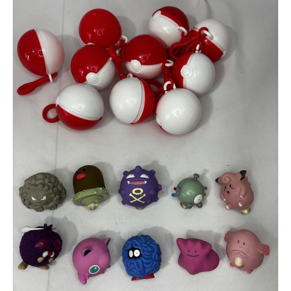 Lot Of 10 Vintage Burger King Toys Pokémon Spinners-1990's - Pokeballs